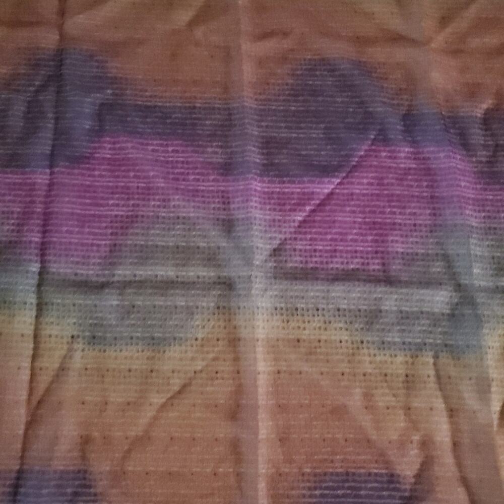 Vintage Scarf BURGUNDY AMBER OMBRE Sheer Chiffon 20" SQUARE - Picture 4 of 9